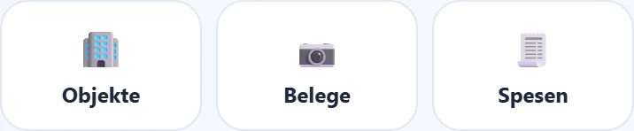 Schnellzugriffe oben auf der Seite.