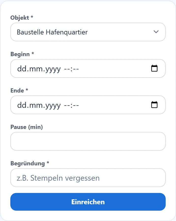 Eine fehlende Schicht nachtragen.