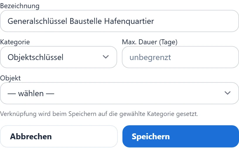 Schlüssel bearbeiten