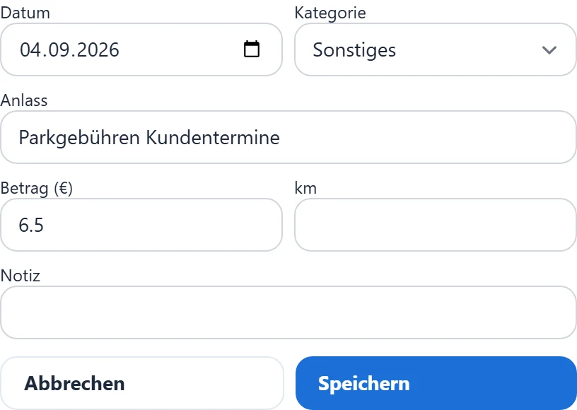 Spese bearbeiten.
