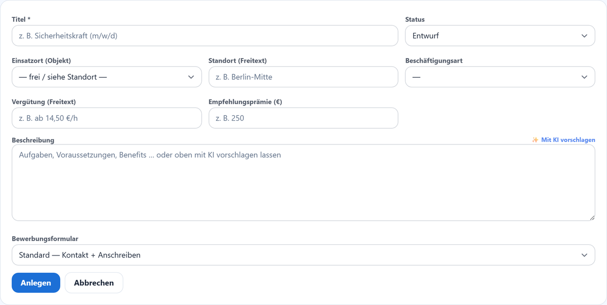Stellen-Editor