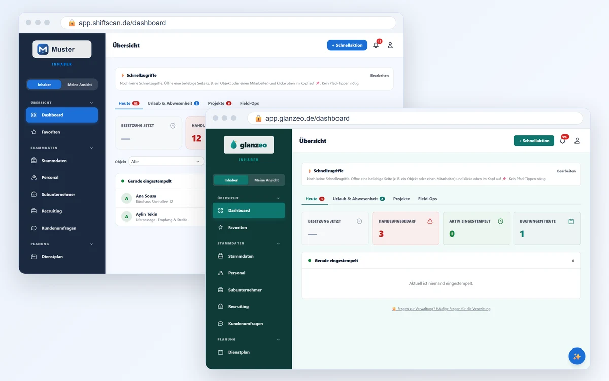White-Label: dieselbe App unter zwei Marken, mit eigener Domain